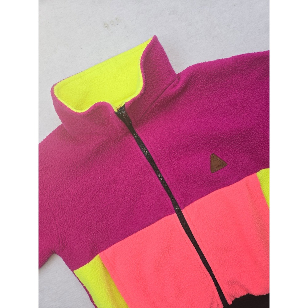 Polarfleece by Malden Av-a-lanche Colorblock Fleece Jacket Kids Pink Neon Yellow